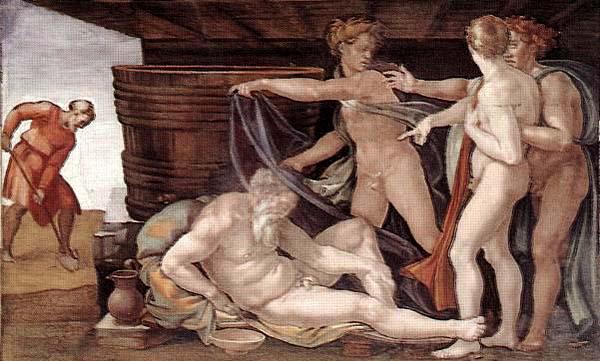 Drunkenness of Noah, Michelangelo Buonarroti